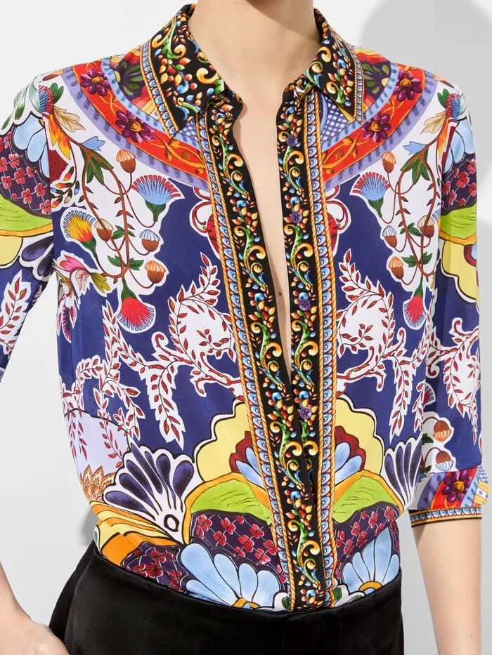 Alice Olivia TOPS WOMEN WILLA PLACKET TOP On The Road
