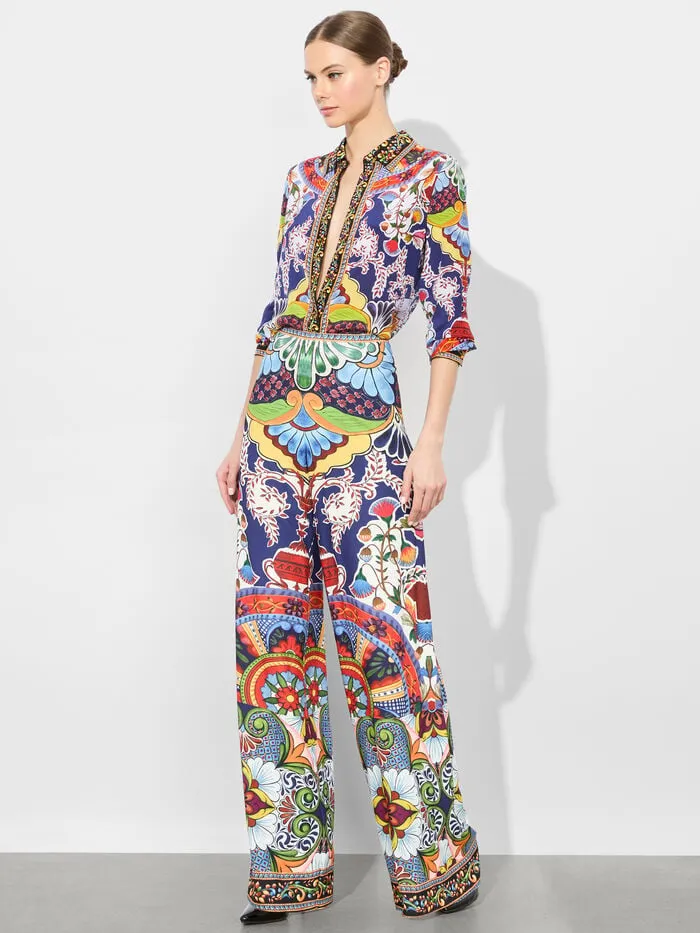 Alice Olivia TOPS WOMEN WILLA PLACKET TOP On The Road