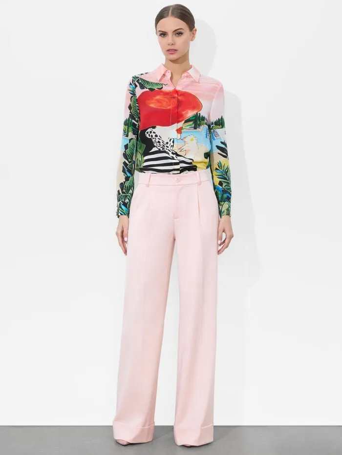 Alice Olivia TOPS WOMEN WILLA PLACKET TOP Palm Beach