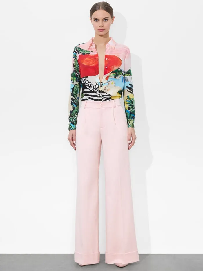 Alice Olivia TOPS WOMEN WILLA PLACKET TOP Palm Beach