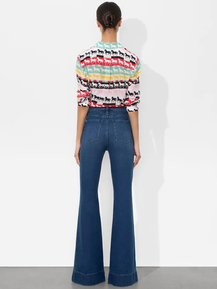 Alice Olivia TOPS WOMEN WILLA PLACKET TOP Stallion