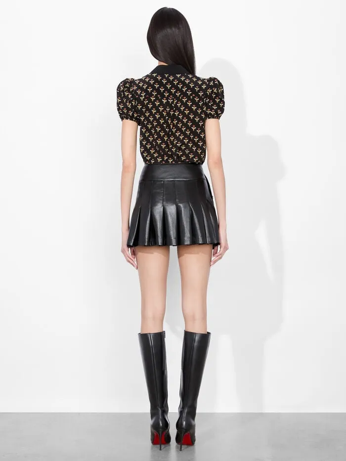 Alice Olivia TOPS WOMEN WILLA PUFF SLEEVE BLOUSE Queen Bee