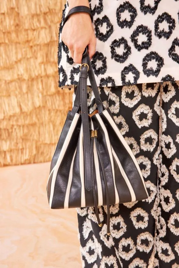 Alma Everyday Bucket Noir Stripe Women Ulla Johnson Handbags Alma Everyday Bucket Noir Stripe Women Ulla Johnson Handbags