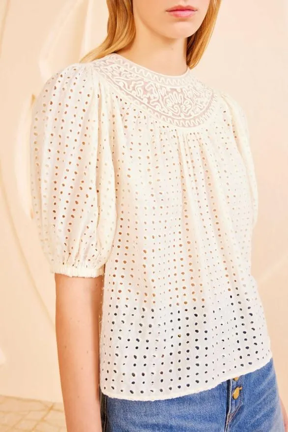 Amina Top Ivory Women Ulla Johnson Tops Amina Top Ivory Women Ulla Johnson Tops