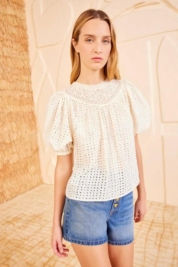 Amina Top Ivory Women Ulla Johnson Tops Amina Top Ivory Women Ulla Johnson Tops