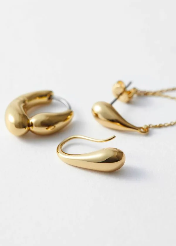 and Other Stories 18Karat Gold Plated Earrings Set Gold Women Earrings