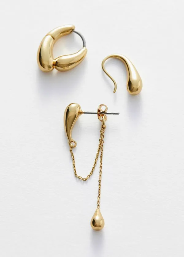 and Other Stories 18Karat Gold Plated Earrings Set Gold Women Earrings