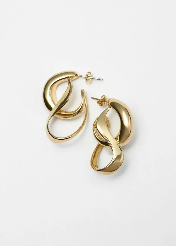 and Other Stories 18Karat Gold Plated Sculptural Hoops Gold Women Earrings