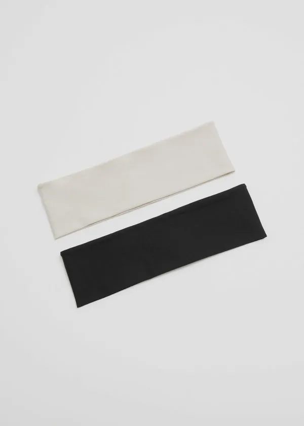 and Other Stories 2Pack Wide Headbands Blackandwhite Women Hair Accessories