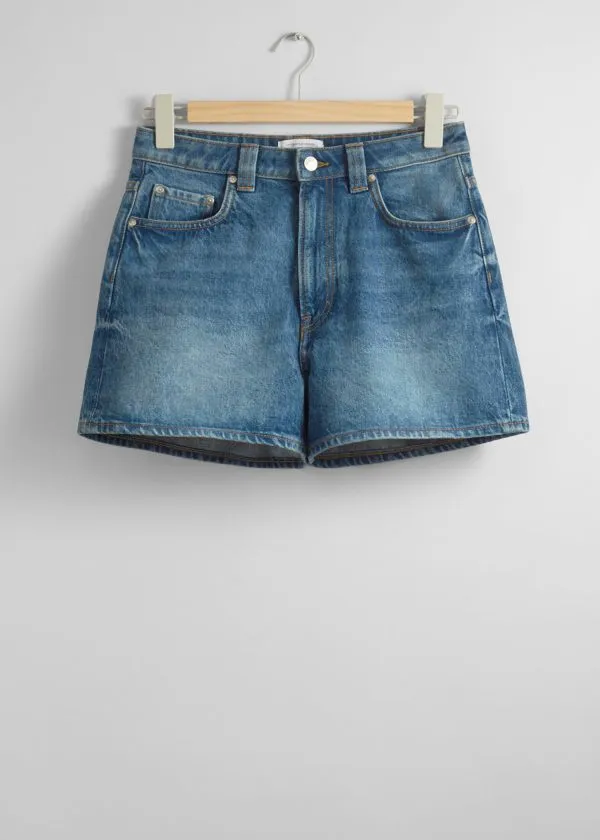 and Other Stories 5Pocket Denim Shorts Mid Blue Women Trousers
