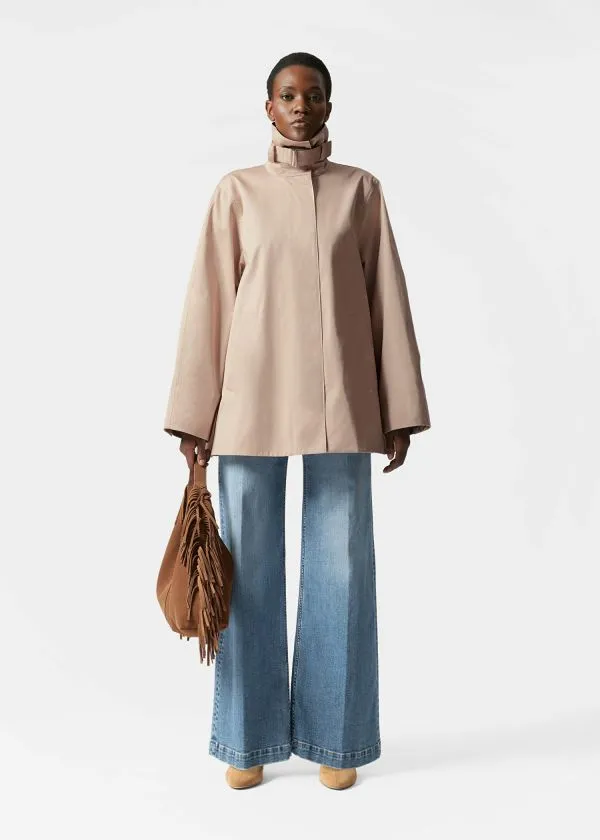 and Other Stories Aline FunnelNeck Jacket Beige Women Jackets and Coats