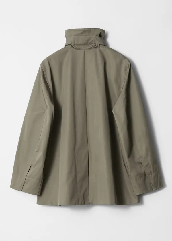 and Other Stories Aline FunnelNeck Jacket Khaki Green Women Jackets and Coats