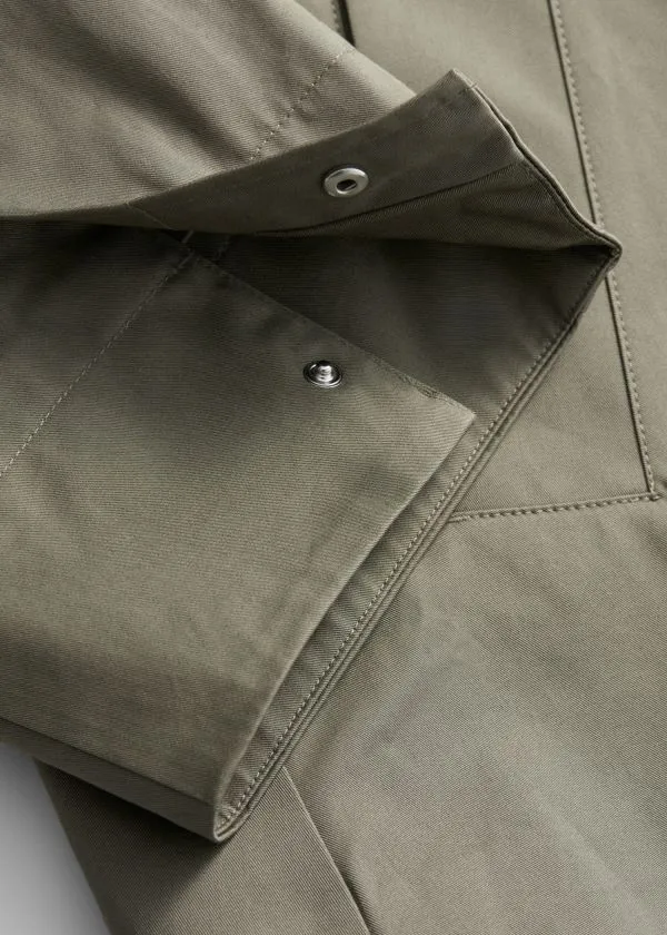 and Other Stories Aline FunnelNeck Jacket Khaki Green Women Jackets and Coats