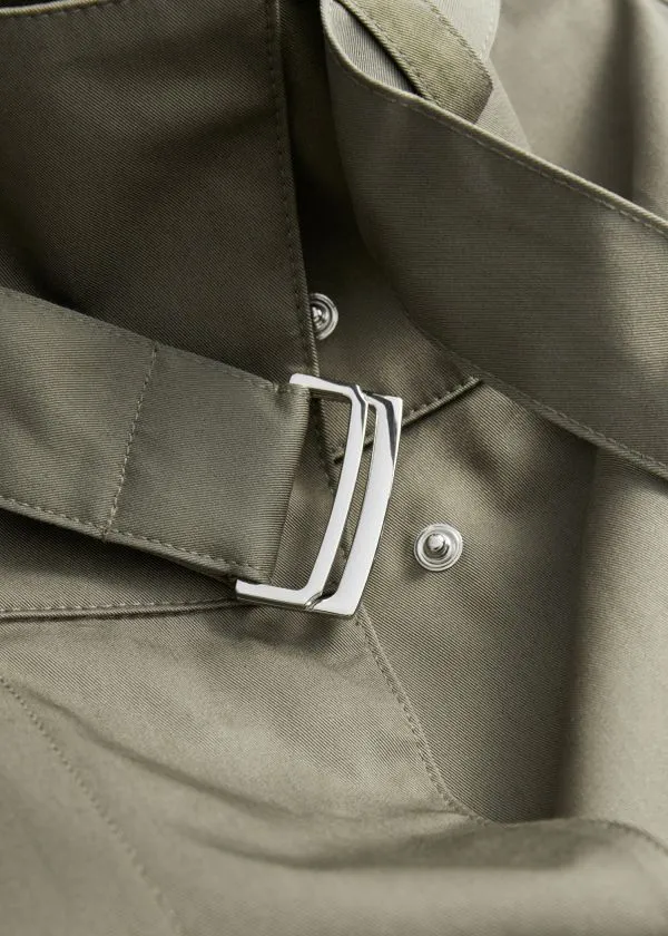 and Other Stories Aline FunnelNeck Jacket Khaki Green Women Jackets and Coats