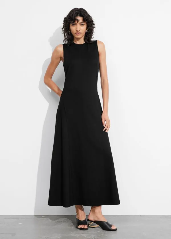 and Other Stories ALine Maxi Dress Black Women Dresses