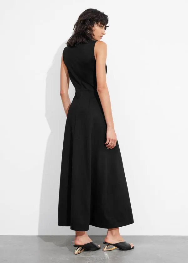 and Other Stories ALine Maxi Dress Black Women Dresses