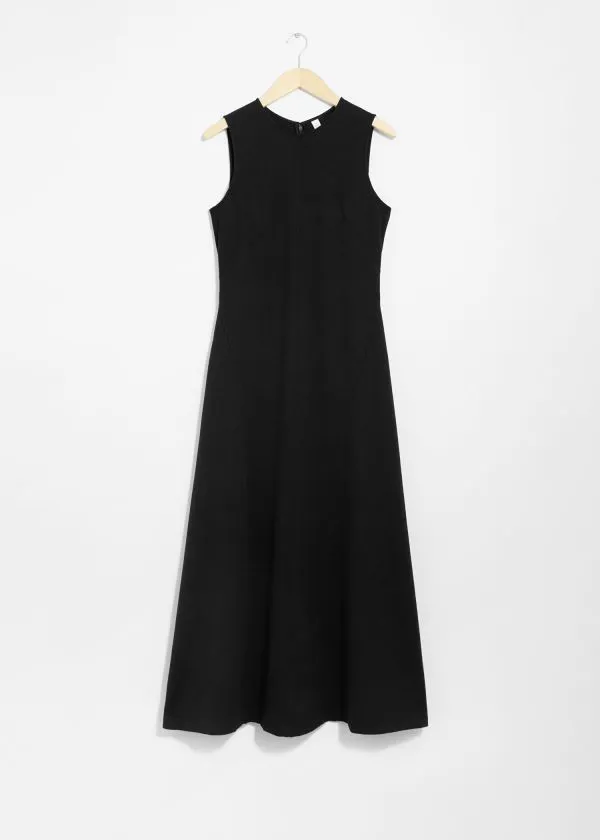 and Other Stories ALine Maxi Dress Black Women Dresses