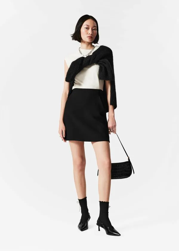 and Other Stories ALine Mini Skirt Black Women Skirts