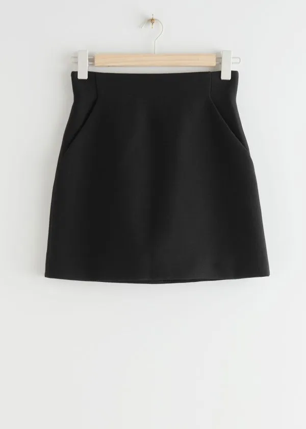 and Other Stories ALine Mini Skirt Black Women Skirts