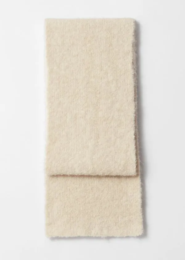 and Other Stories AlpacaBlend Boucl Scarf Ecru Women Scarves
