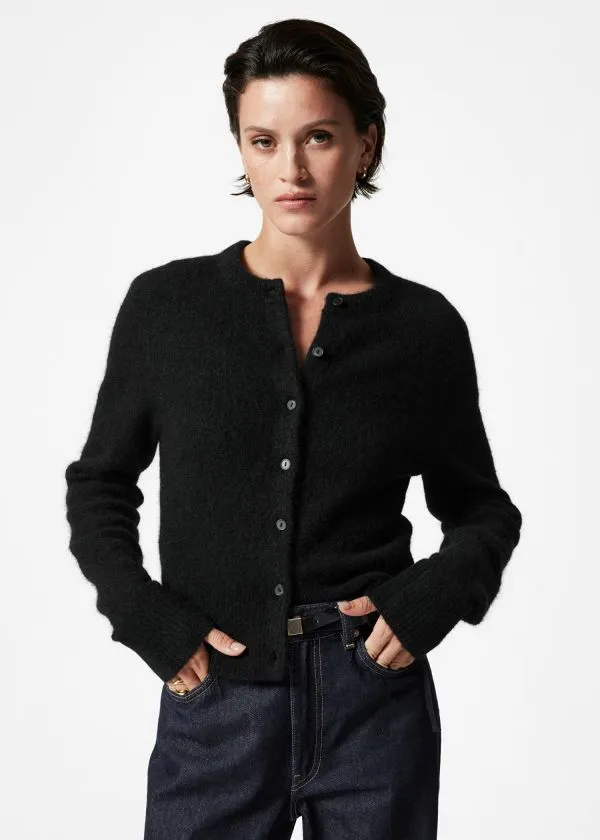 and Other Stories AlpacaBlend Knit Cardigan Black Women Knitwear