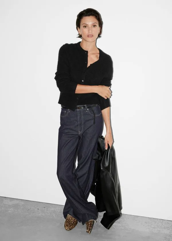 and Other Stories AlpacaBlend Knit Cardigan Black Women Knitwear