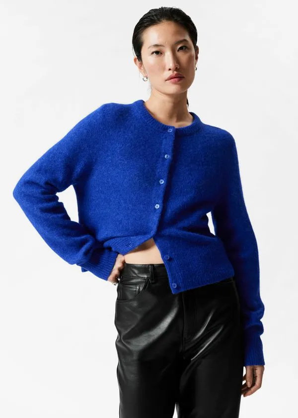 and Other Stories AlpacaBlend Knit Cardigan Blue Women Knitwear