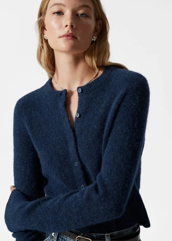 and Other Stories AlpacaBlend Knit Cardigan Dark Blue Women Knitwear
