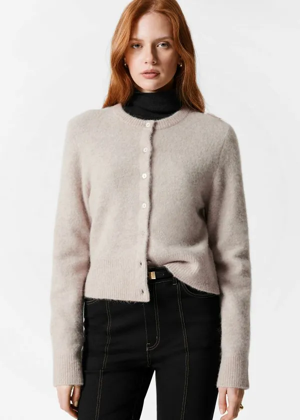 and Other Stories AlpacaBlend Knit Cardigan Greige Women Knitwear