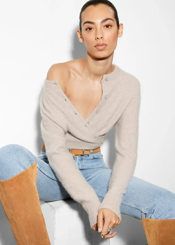 and Other Stories AlpacaBlend Knit Cardigan Greige Women Knitwear