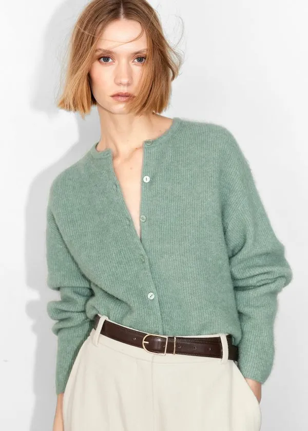 and Other Stories AlpacaBlend Knitted Cardigan Green Women Knitwear