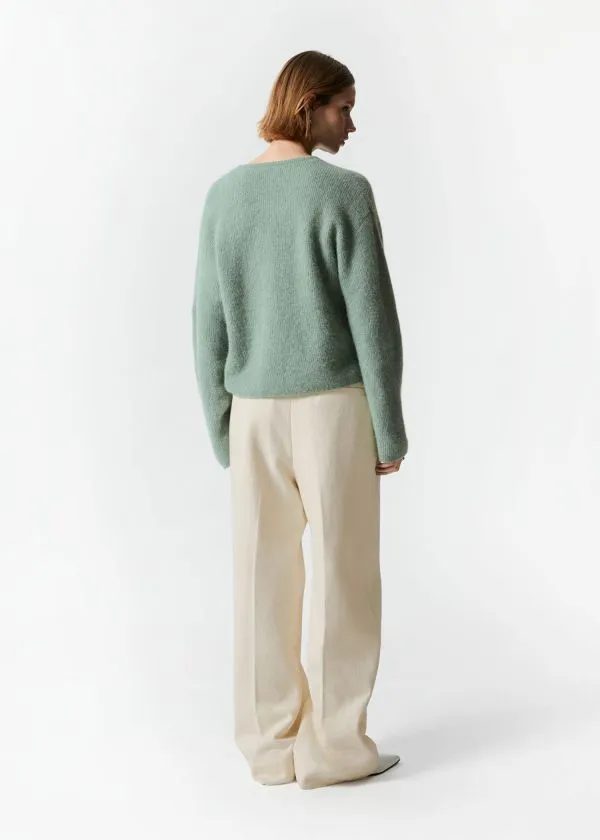 and Other Stories AlpacaBlend Knitted Cardigan Green Women Knitwear