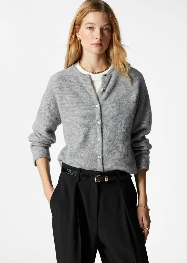 and Other Stories AlpacaBlend Knitted Cardigan Grey Women Knitwear