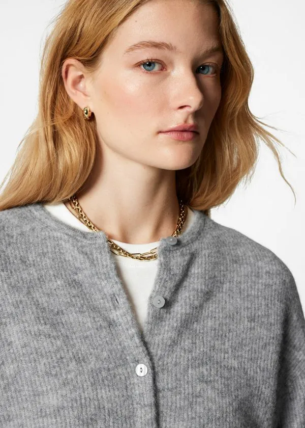 and Other Stories AlpacaBlend Knitted Cardigan Grey Women Knitwear