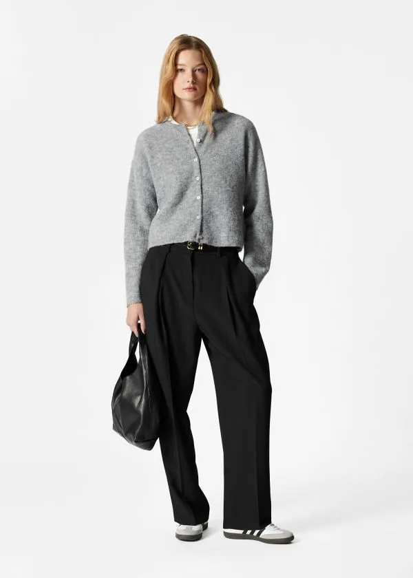 and Other Stories AlpacaBlend Knitted Cardigan Grey Women Knitwear