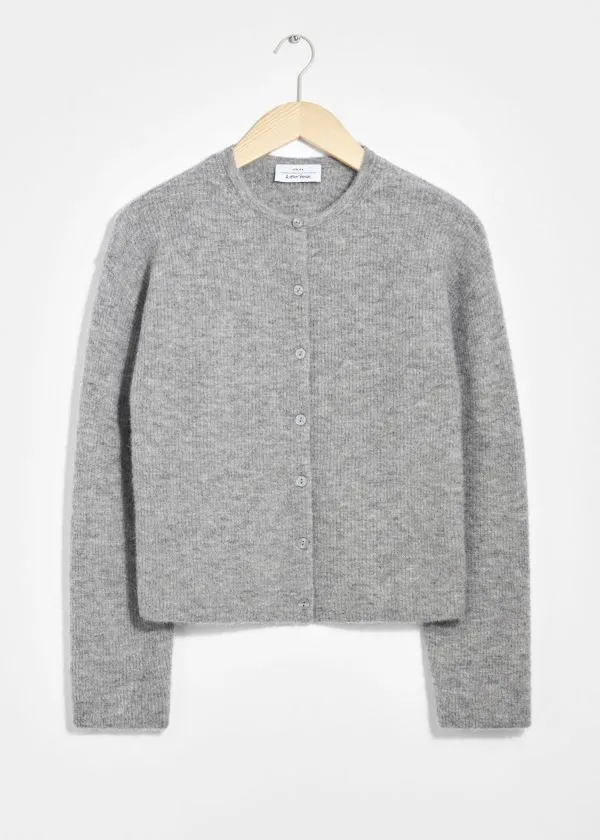 and Other Stories AlpacaBlend Knitted Cardigan Grey Women Knitwear
