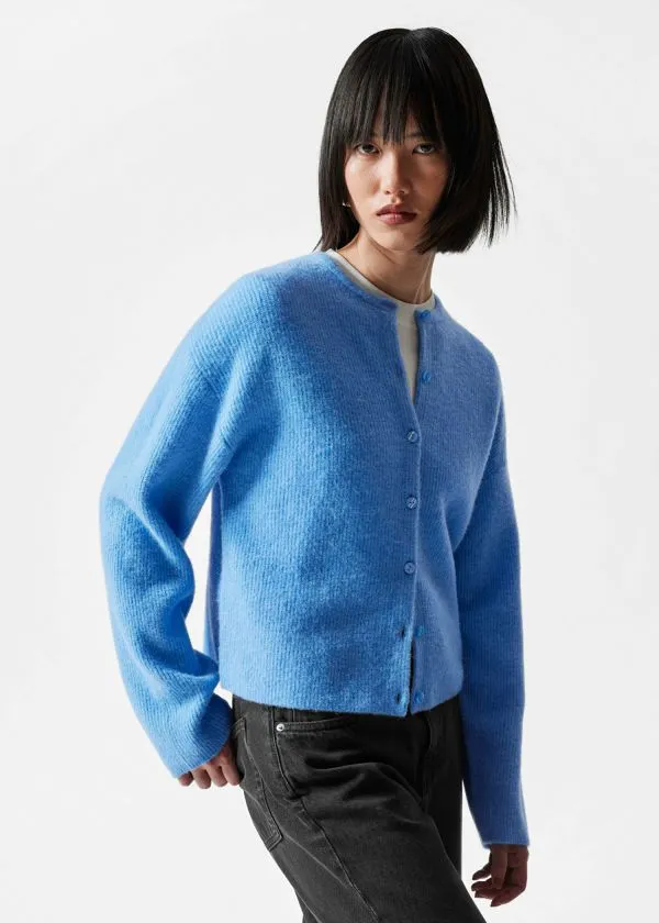 and Other Stories AlpacaBlend Knitted Cardigan Light Blue Women Knitwear