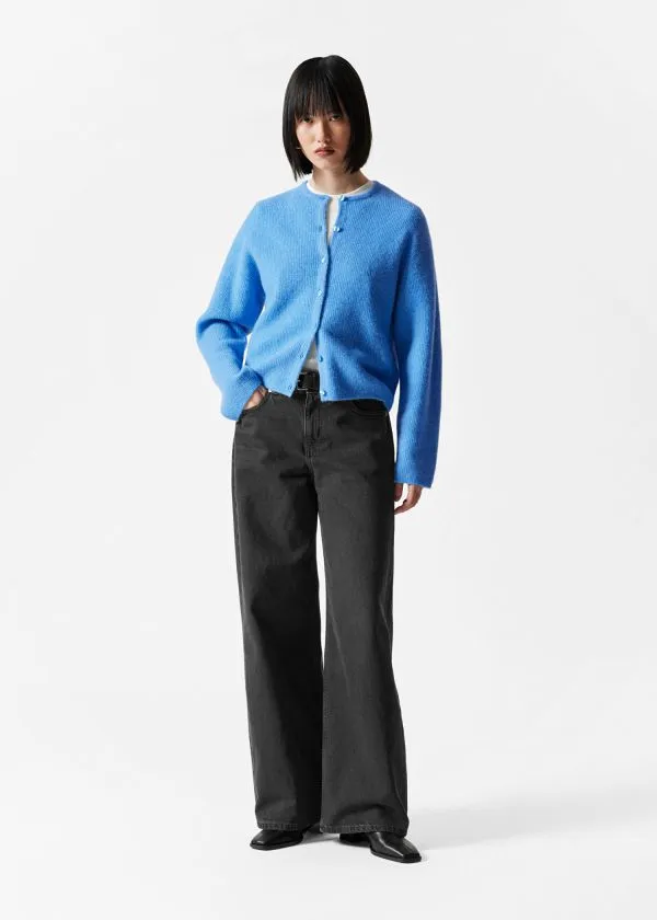 and Other Stories AlpacaBlend Knitted Cardigan Light Blue Women Knitwear