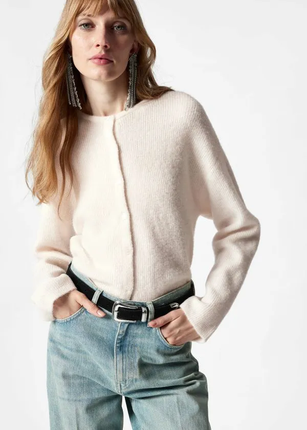 and Other Stories AlpacaBlend Knitted Cardigan White Women Knitwear