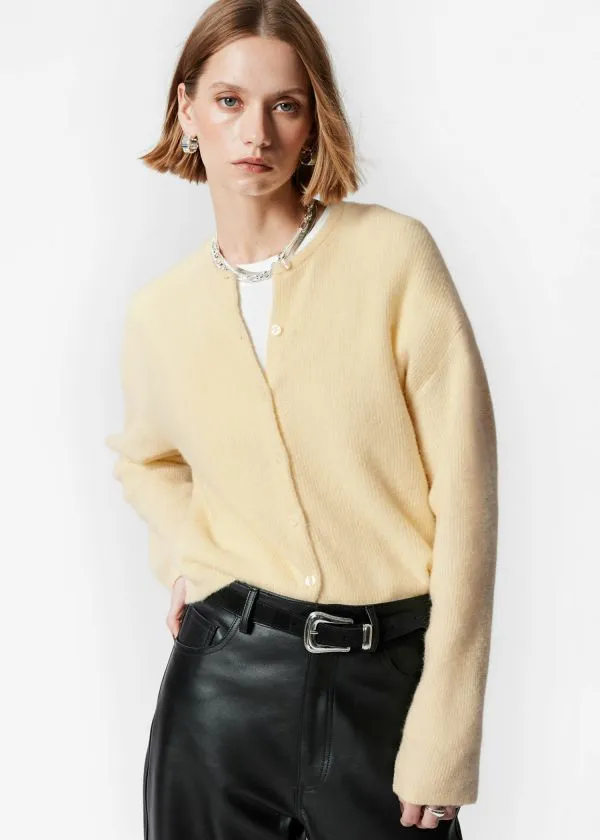 and Other Stories AlpacaBlend Knitted Cardigan Yellow Women Knitwear