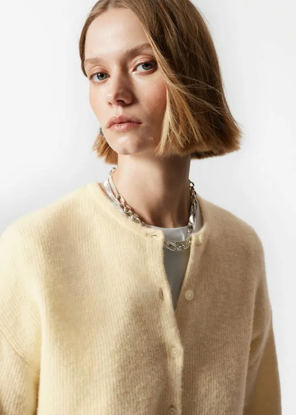 and Other Stories AlpacaBlend Knitted Cardigan Yellow Women Knitwear