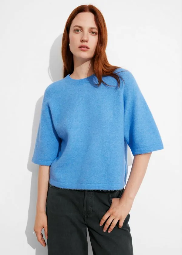 and Other Stories AlpacaBlend Knitted Top Blue Women Knitwear