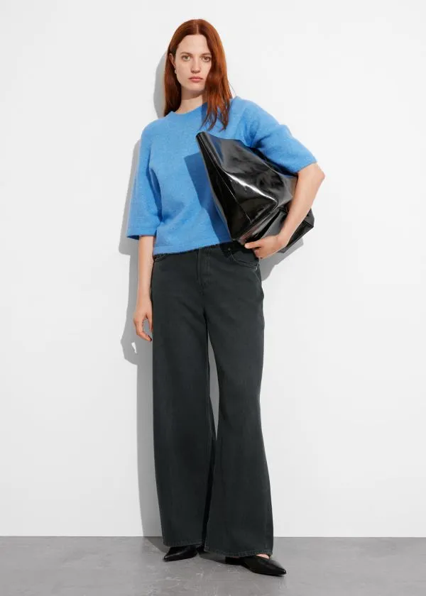 and Other Stories AlpacaBlend Knitted Top Blue Women Knitwear