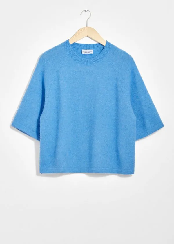 and Other Stories AlpacaBlend Knitted Top Blue Women Knitwear