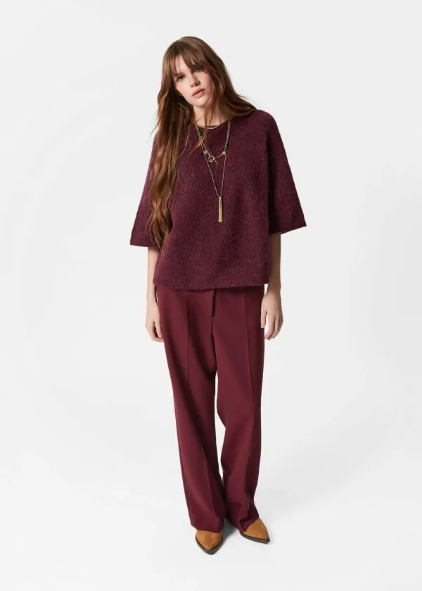 and Other Stories AlpacaBlend Knitted Top Burgundy Women Knitwear