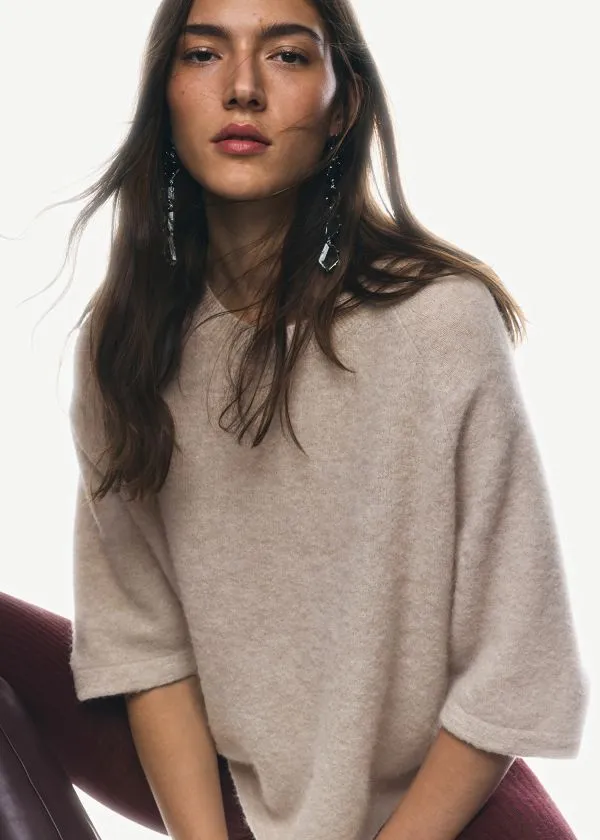 and Other Stories AlpacaBlend Knitted Top Oatmeal Women Knitwear