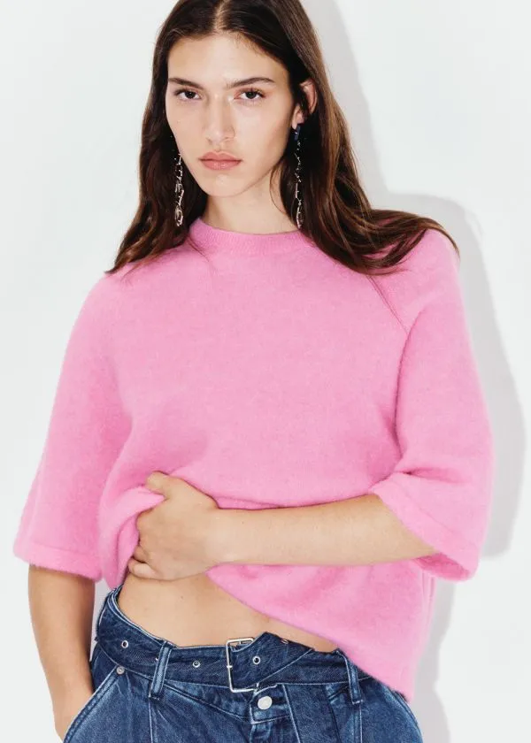 and Other Stories AlpacaBlend Knitted Top Soft Pink Women Knitwear