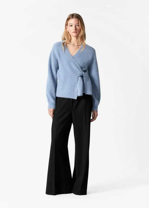 and Other Stories AlpacaBlend Knitted Wrap Cardigan Blue Women Knitwear