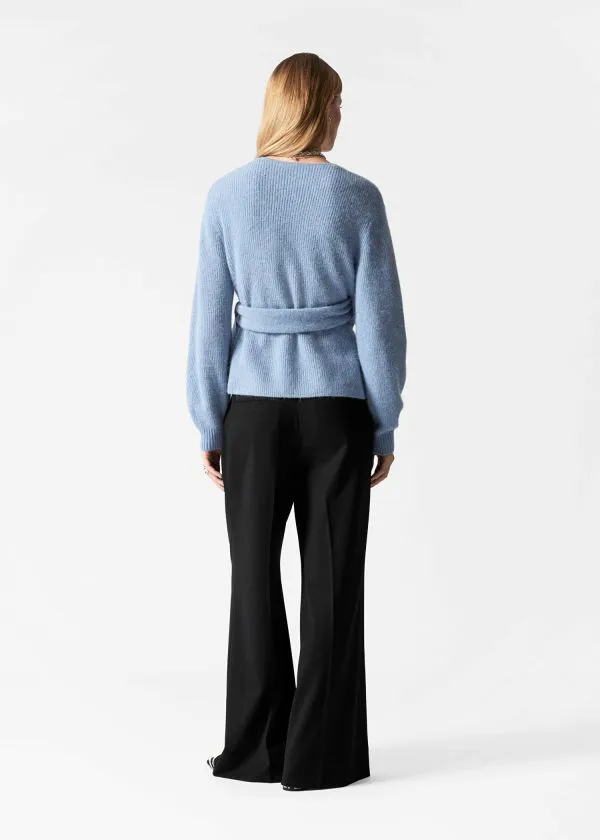 and Other Stories AlpacaBlend Knitted Wrap Cardigan Blue Women Knitwear