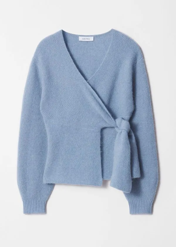 and Other Stories AlpacaBlend Knitted Wrap Cardigan Blue Women Knitwear